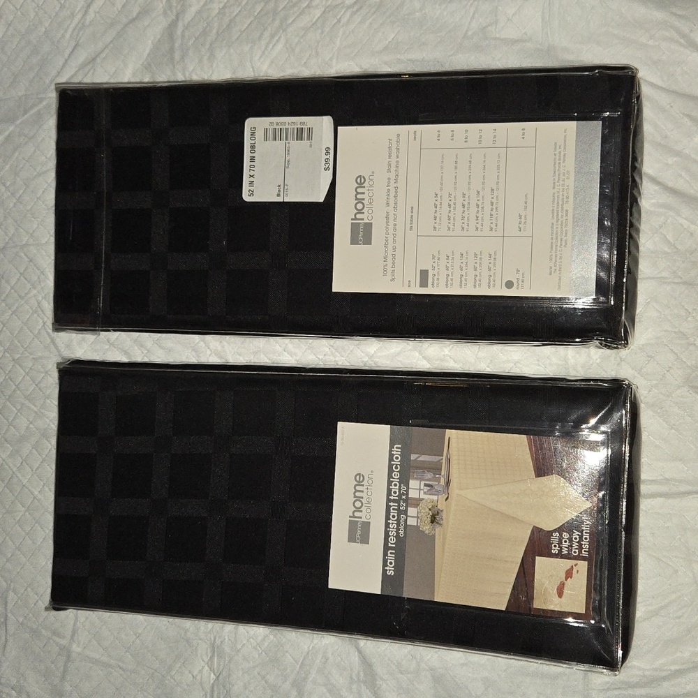 Black Stain Resistant Tablecloth